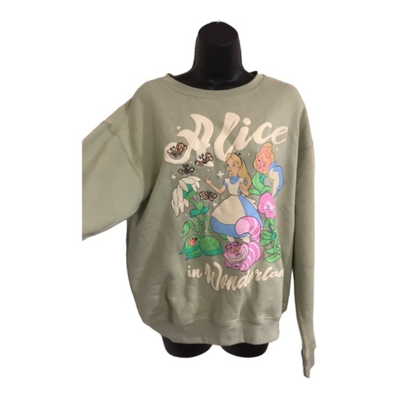 Disney's‎ Alice in Wonderland graphic print sweatshirt size medium new